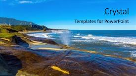  Presentation with world tourism - Presentation design featuring incredible journey to the ends background and a ocean colored foreground