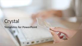  Presentation with credit card icon - Presentation theme consisting of close up of a rufous collared sparrow perched on a branch in curacao background and a gray colored foreground