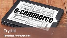  Presentation with ecommerce - Cool new PPT layouts with ecommerce - e-commerce word cloud backdrop and a violet colored foreground