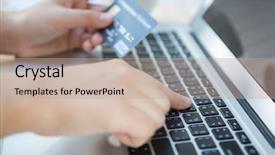  Presentation with credit card - Beautiful theme featuring red christmas tree ornament office building school modern architecture cold white lights workplace holidays backdrop and a tawny brown colored foreground.