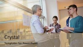  Presentation with economics - Slides enhanced with economia - teacher in classroom teaching economics background and a coral colored foreground