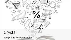  Presentation with history book - PPT theme consisting of history economic - education and reading concept background and a white colored foreground