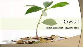  Presentation with botany - Presentation design enhanced with economic botany - coins sprout background and a soft green colored foreground