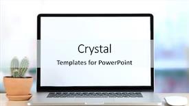  Presentation with cactus - Colorful PPT theme enhanced with economic botany - laptop and cactus in flowerpot backdrop and a cool aqua colored foreground