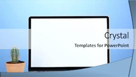  Presentation with flowers on white wooden - PPT theme featuring economic botany - laptop and cactus in flowerpot background and a white colored foreground