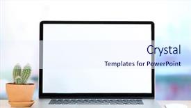  Presentation with cactus - Slides having economic botany - laptop and cactus in flowerpot background and a  colored foreground