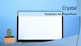  Presentation with cactus - Presentation featuring economic botany - laptop and cactus in flowerpot background and a  colored foreground