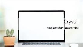  Presentation with cactus - Presentation theme with economic botany - laptop and cactus in flowerpot background and a white colored foreground