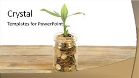  Presentation with sprout - Colorful presentation theme enhanced with economic botany - money and growing sprout backdrop and a  colored foreground