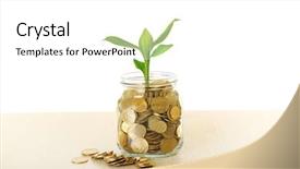  Presentation with growing - Presentation design having economic botany - money and growing sprout background and a white colored foreground