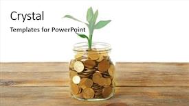  Presentation with growing up kids - Audience pleasing PPT theme consisting of economic botany - money and growing sprout backdrop and a white colored foreground