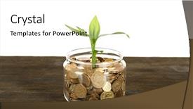  Presentation with sprout - PPT layouts having economic botany - money and growing sprout background and a white colored foreground