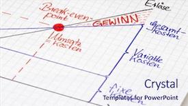  Presentation with economic - Presentation theme consisting of economic calculation break-even point background and a sky blue colored foreground
