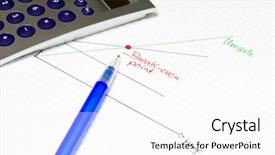  Presentation with economic - Colorful presentation theme enhanced with economic calculation break-even point backdrop and a white colored foreground