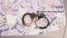  Presentation with money - Amazing slides having economic chain - handcuff and czech paper money backdrop and a  colored foreground