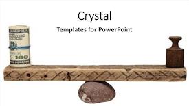  Presentation with time money - Colorful PPT layouts enhanced with economic collapse - dollar and weight on scales backdrop and a white colored foreground