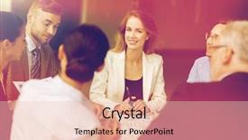  Presentation with team planning - Audience pleasing presentation theme consisting of economic cooperation - people planning strategy and corporate backdrop and a lemonade colored foreground