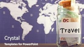  Presentation with banking bank vault door - Theme consisting of economic countries - savings for trip in glass background and a  colored foreground