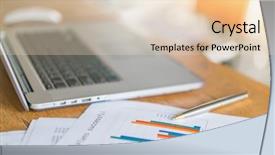  Presentation with financial crisis - Slides enhanced with economic crisis - financial charts on the table background and a lemonade colored foreground