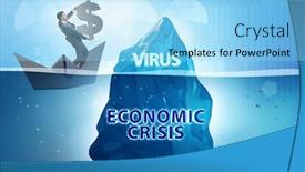  Presentation with economic - Slide deck featuring economic-crisis-concept-in-coronavirus background and a arctic colored foreground