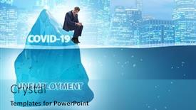  Presentation with covid coronavirus - PPT theme enhanced with economic-crisis-concept-in-coronavirus background and a light blue colored foreground