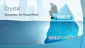  Presentation with covid coronavirus - Beautiful presentation featuring economic-crisis-concept-in-coronavirus backdrop and a sky blue colored foreground