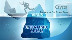  Presentation with covid coronavirus - Presentation enhanced with economic-crisis-concept-in-coronavirus background and a sky blue colored foreground