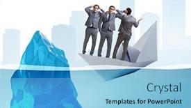  Presentation with economic - Amazing slide set having concept with businessman in sinking backdrop and a light blue colored foreground