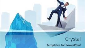  Presentation with economic - Slides with economic-crisis-concept-with-businessman background and a light blue colored foreground