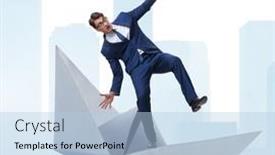  Presentation with economic - Slide deck featuring economic-crisis-concept-with-businessman background and a  colored foreground