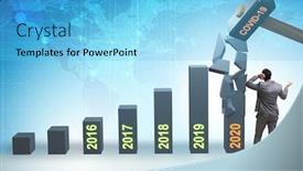  Presentation with covid - Colorful PPT theme enhanced with economic-crisis-due-to-coronavirus backdrop and a light blue colored foreground