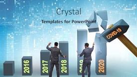  Presentation with economic - Cool new slide deck with economic-crisis-due-to-coronavirus backdrop and a light blue colored foreground