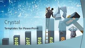  Presentation with covid coronavirus - Amazing presentation theme having economic-crisis-due-to-coronavirus backdrop and a light blue colored foreground