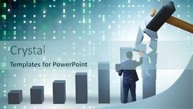  Presentation with economic - Slide deck enhanced with economic-crisis-due-to-coronavirus background and a light blue colored foreground