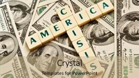  Presentation with economic - Beautiful slides featuring economic crisis in the usa backdrop and a coral colored foreground