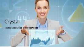  Presentation with economic - Slide set having economic data - business technology internet and office background and a light blue colored foreground