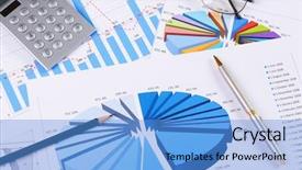  Presentation with economic - Theme with economic data - charts and graphs of sales background and a light blue colored foreground