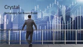  Presentation with stock trading - PPT theme enhanced with economic decline - businessman in stock trading concept background and a light blue colored foreground