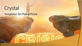  Presentation with economic - Slide set enhanced with economic depression - crisis concept with businessman background and a lemonade colored foreground