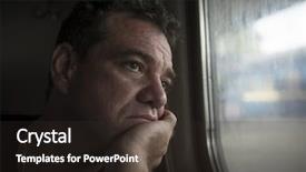  Presentation with person looking out in nature - Cool new PPT layouts with economic depression - sad man looking backdrop and a tawny brown colored foreground