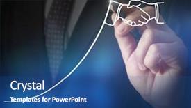  Presentation with economic - Cool new theme with economic development - businessman drawing graphics a growing backdrop and a ocean colored foreground