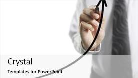  Presentation with economic - Audience pleasing PPT theme consisting of economic development - businessman drawing graphics a growing backdrop and a white colored foreground