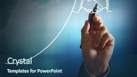  Presentation with economic development - Presentation theme with economic development - businessman drawing graphics a growing background and a ocean colored foreground