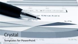  Presentation with financial analysis - Slide deck having economic development - financial graphs analysis background and a  colored foreground