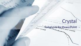  Presentation with economic development - Slide set featuring economic development - financial reports background and a sky blue colored foreground