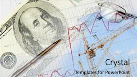  Presentation with economic - Colorful slides enhanced with economic development - valuable papers charts and diagrams backdrop and a light blue colored foreground