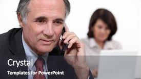  Presentation with aged - PPT theme having economic downturn - middle-aged business couple background and a dark gray colored foreground