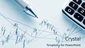  Presentation with financial - Beautiful PPT theme featuring economic fluctuations - financial chart backdrop and a sky blue colored foreground