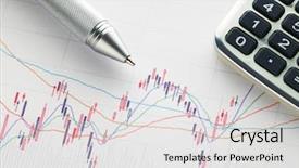  Presentation with market stock market education - Colorful presentation theme enhanced with utensils and linen kitchen towel backdrop and a gray colored foreground