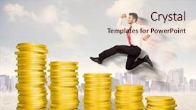  Presentation with successful - Cool new presentation theme with man jumping up on gold backdrop and a lemonade colored foreground